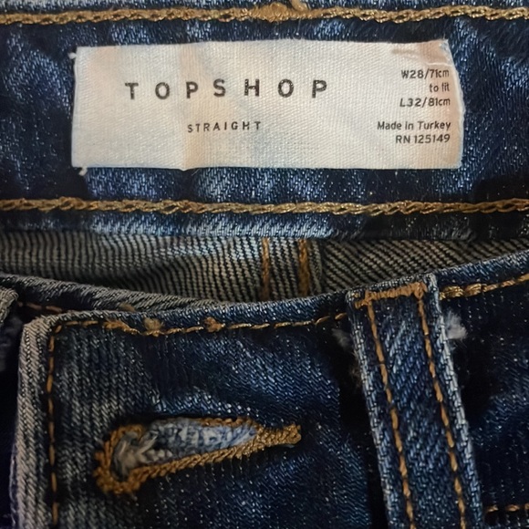 Top Shop High Waist Straight Leg Jeans - Picture 5 of 5